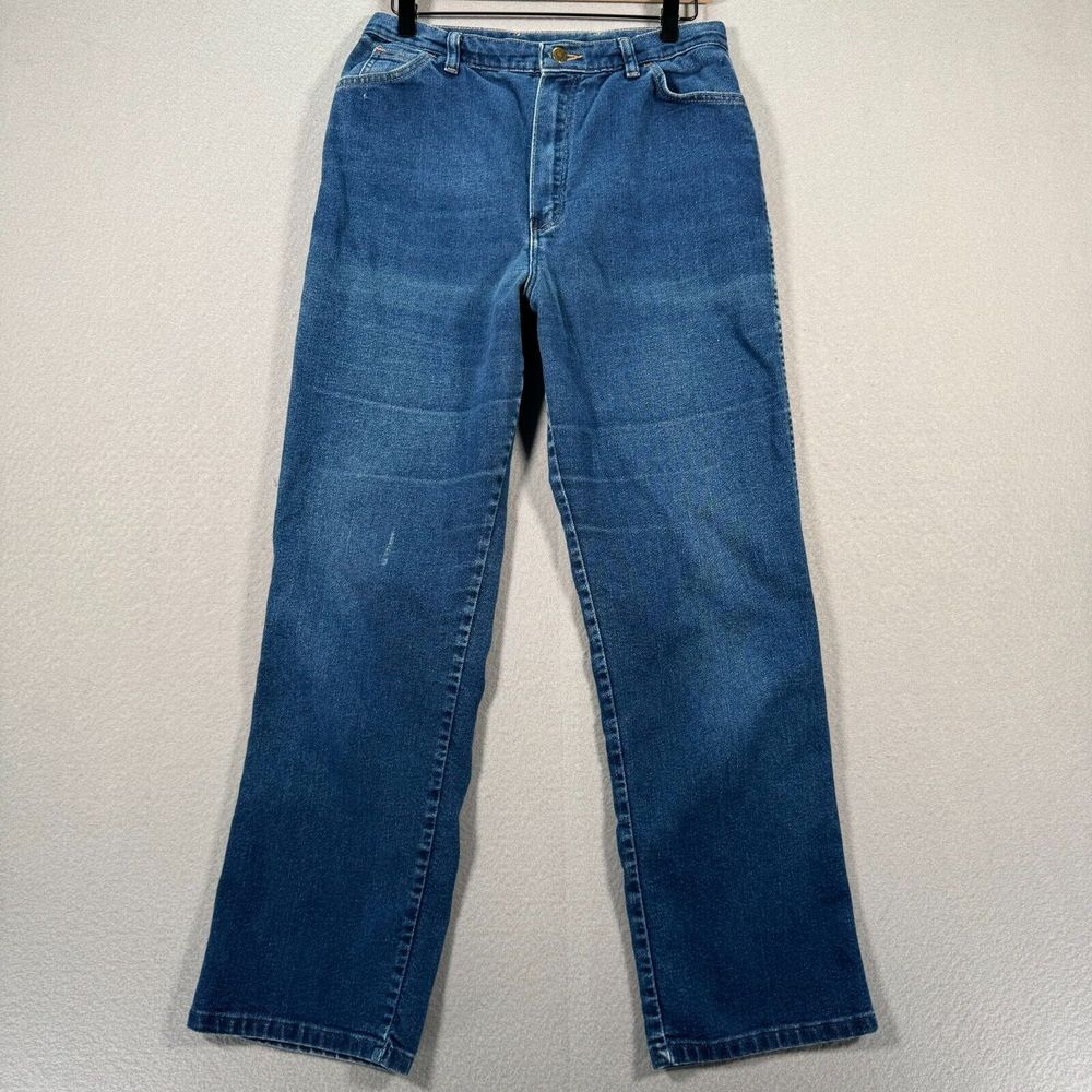 Wrangler Vintage 80s Womens 16 Blue Misses Full Fit Denim Rancher‎ Pants MX239NV